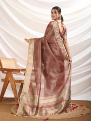 Gota Embroidered Art Silk Woven Saree