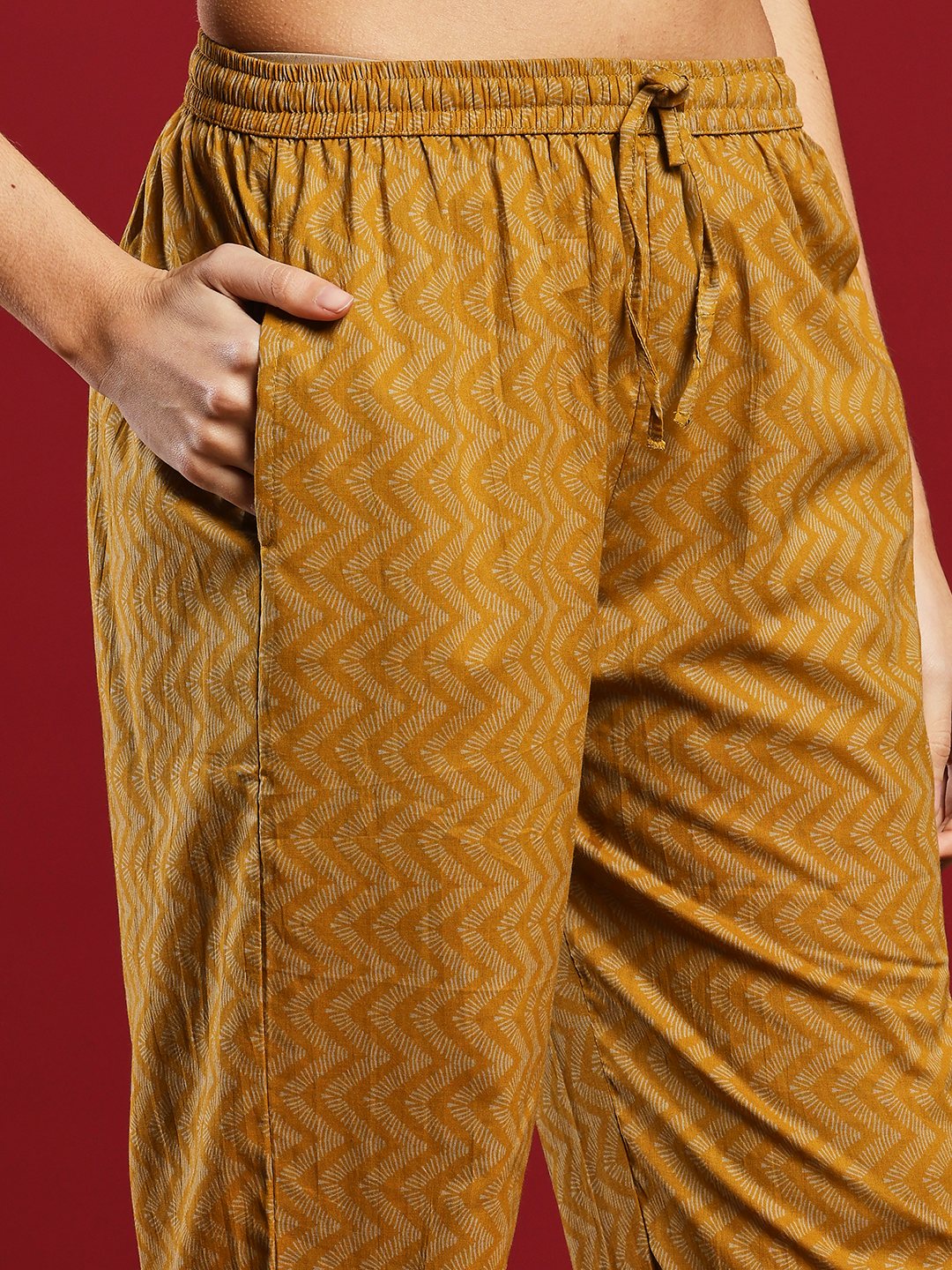 Printed Cotton Kurta With Pant &amp; Dupatta