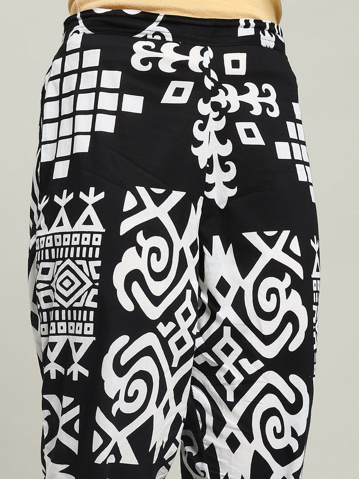 Printed Cotton Blend Kurta With Pants