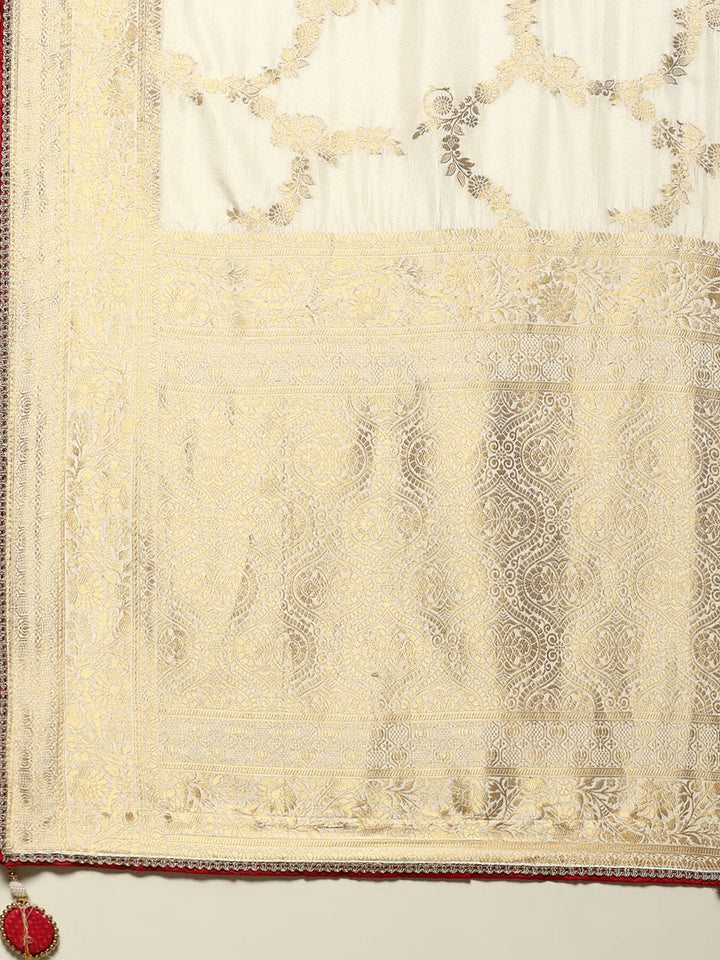Embroidered Dola Silk Saree