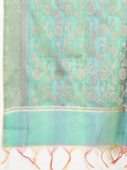 Woven Booti Chanderi Unstitched Suit Piece With Dupatta