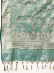 Woven Chanderi Unstitched Suit With Dupatta