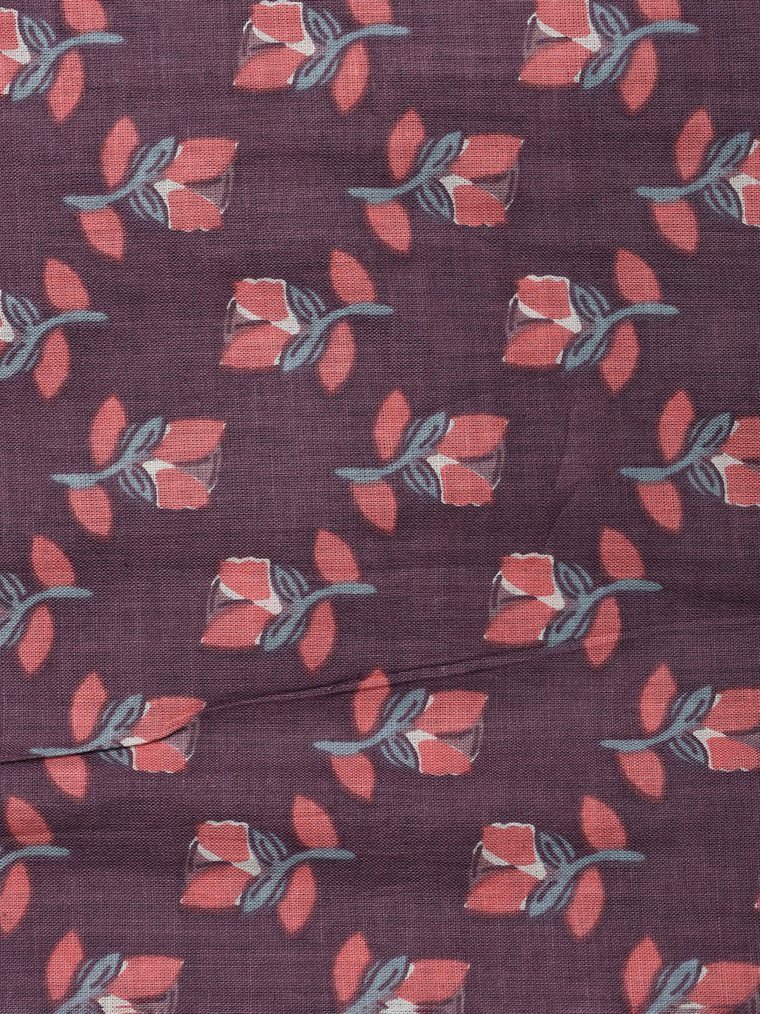 Printed Cotton Blend Unstitched Suit With Dupatta