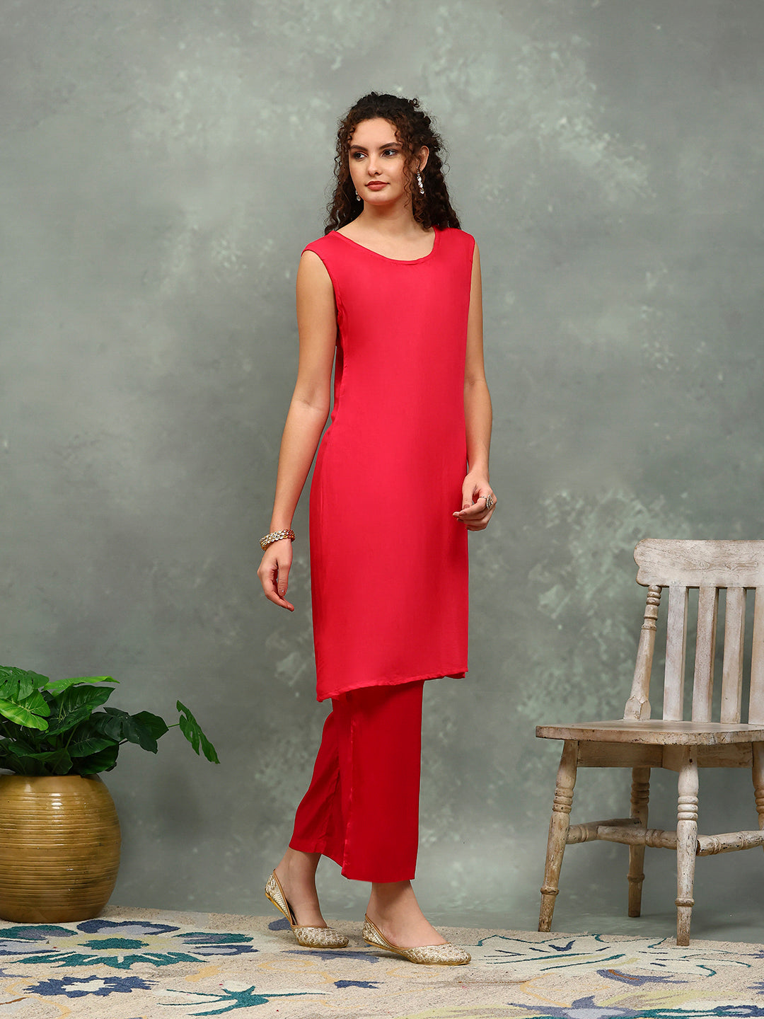 Printed Crepe Kurta With pants