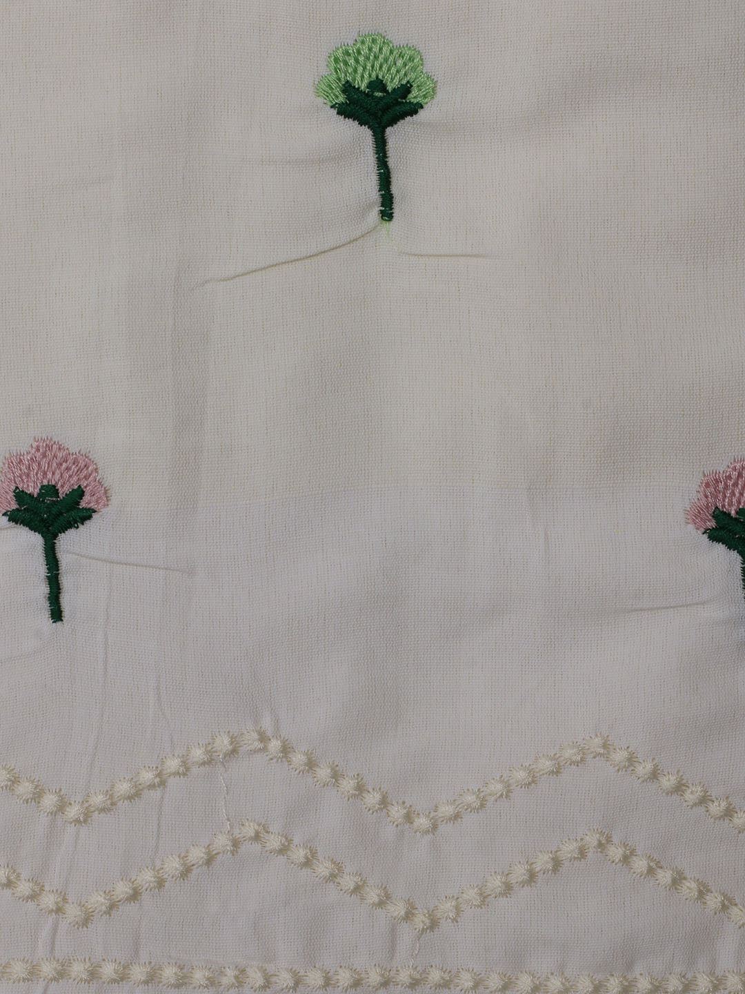 Neck Embroidered &amp; Printed Cotton Blend Unstitched Suit With Dupatta