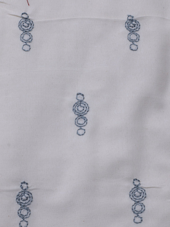 Neck Embroidered Cotton Blend Unstitched Suit With Dupatta