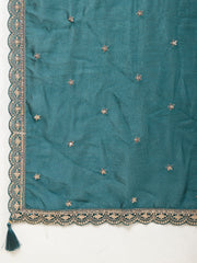 Neck Embroidered Handloom Unstitched Suit Piece With Dupatta