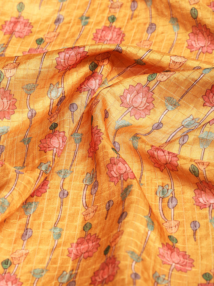 Digital Floral Printed Tussar Saree