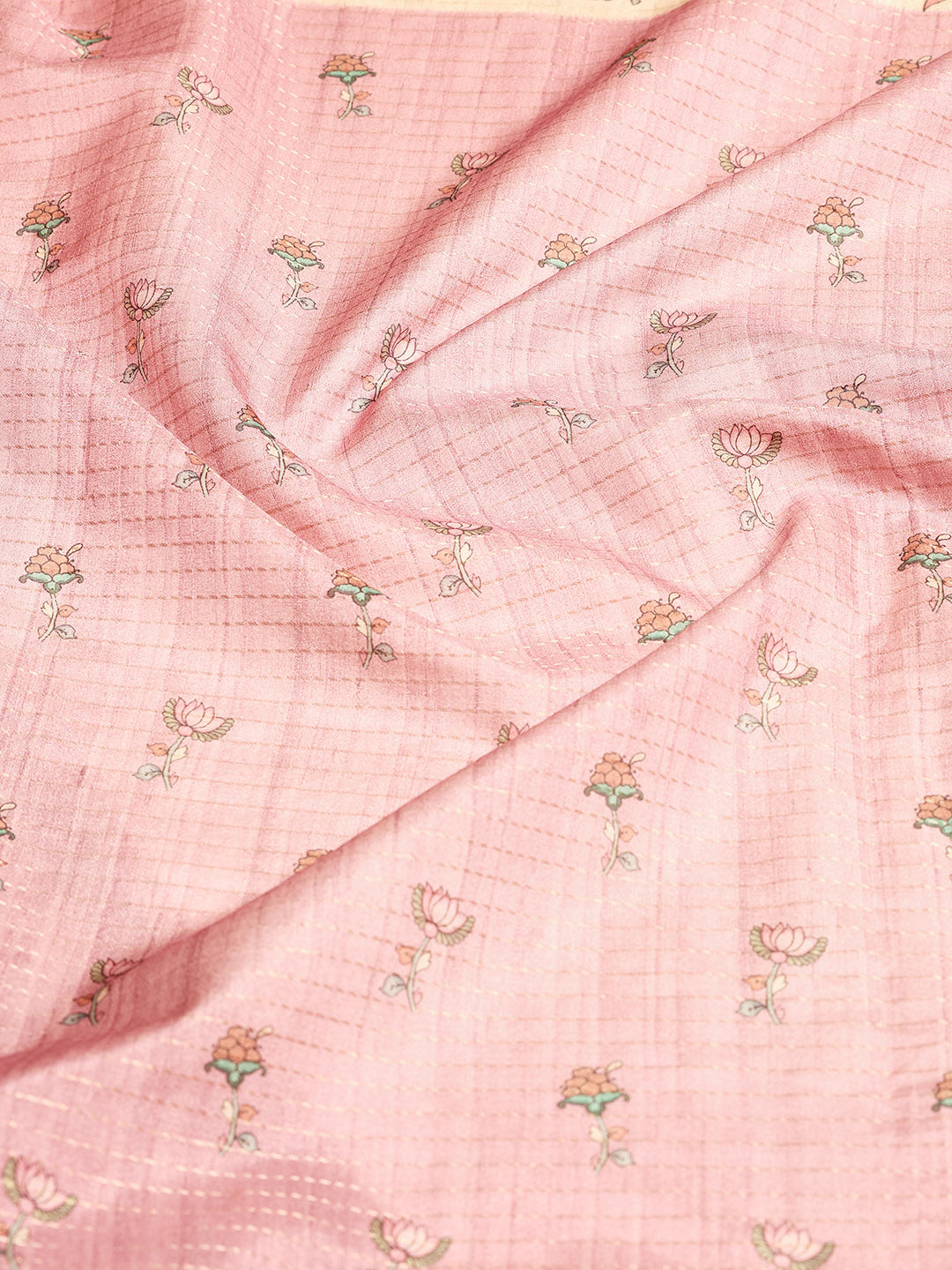 Floral Printed Tussar Saree