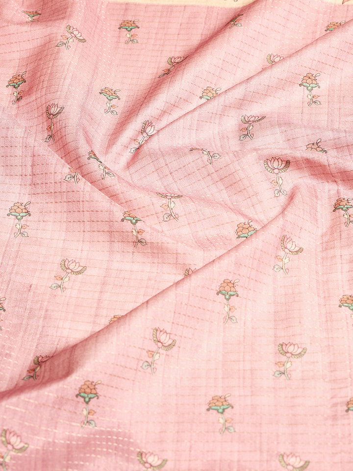 Floral Printed Tussar Saree