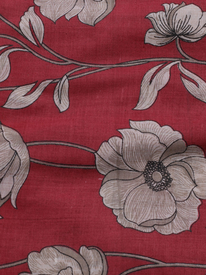 Printed Cotton Blend Unstitched Suit With Dupatta