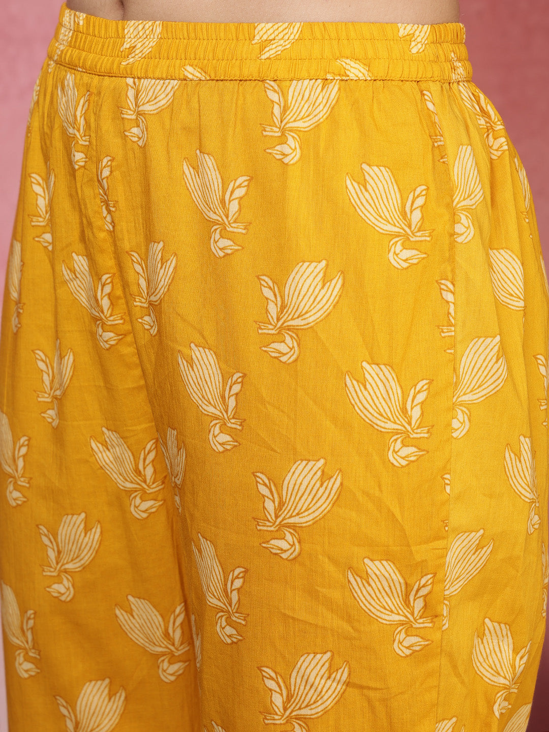 Printed Cotton Blend Kurta With Pant &amp; Dupatta