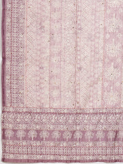 Kantha Embroidered Chanderi Unstitched Suit With Dupatta