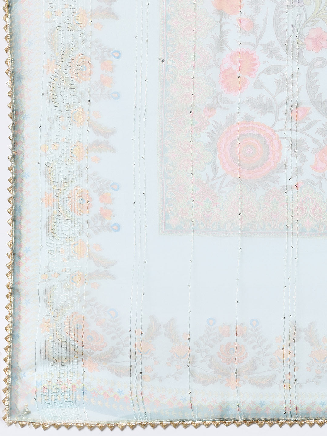 Neck Embroidered Organza Unstitched Suit Piece With Dupatta
