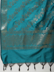 Woven Banarasi Chanderi Unstitched Suit With Dupatta