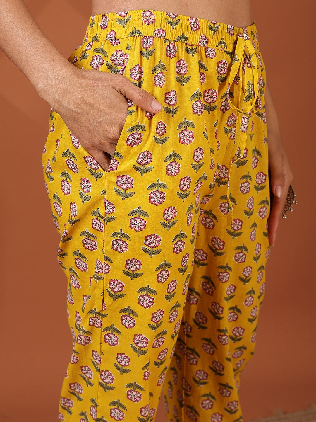 Printed Cotton Blend Kurta With Pant &amp; Dupatta