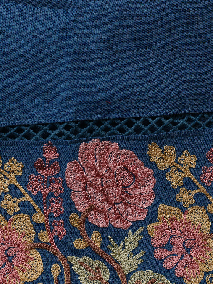 Embroidered Muslin Unstitched Suit With Pant &amp; Dupatta