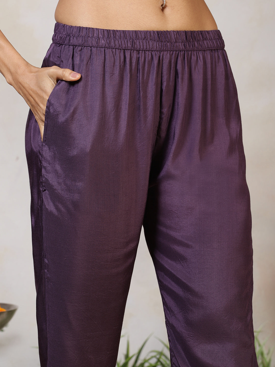 Embroidered Muslin Kurta With Pants & Dupatta