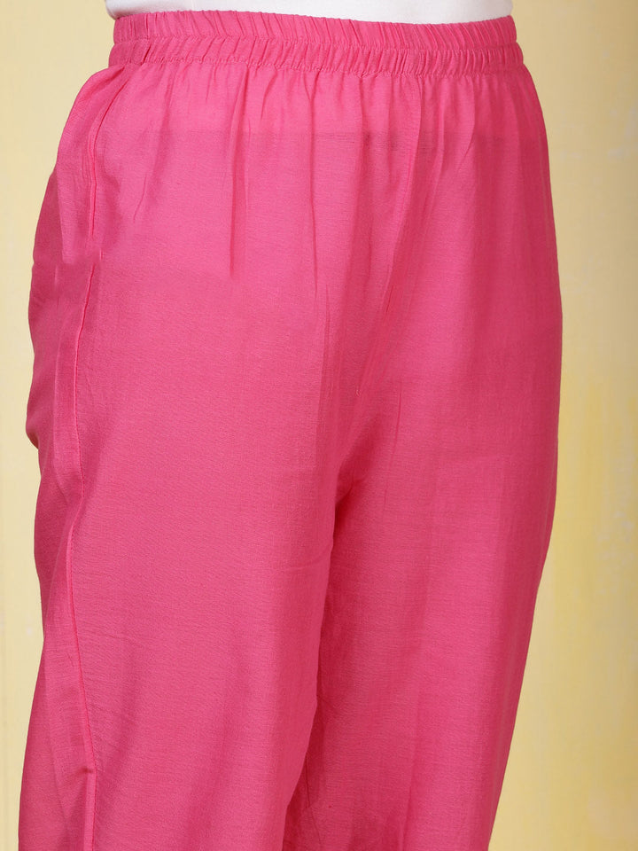Printed Cotton Blend Kurta With Pants &amp; Dupatta