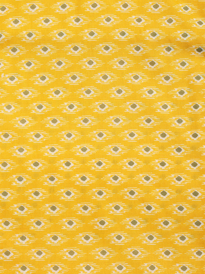 Printed Cotton Blend Unstitched Suit With Dupatta