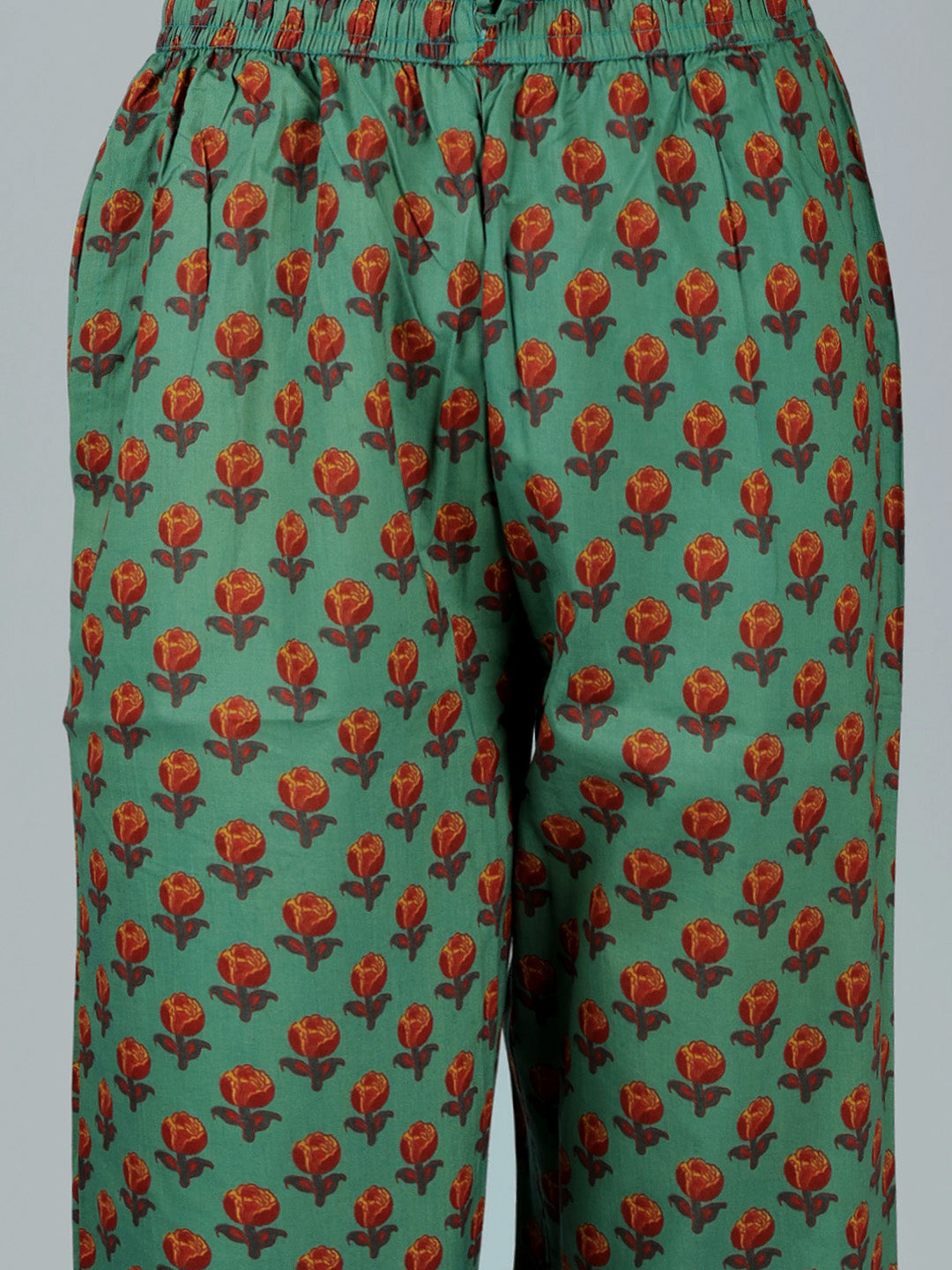 Printed Cotton Blend Kurta With Pant &amp; Dupatta