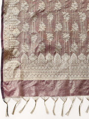 Woven Chanderi Unstitched Suit With Dupatta