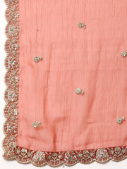 Sequins Work Chinon Unstitched Suit Piece With Dupatta