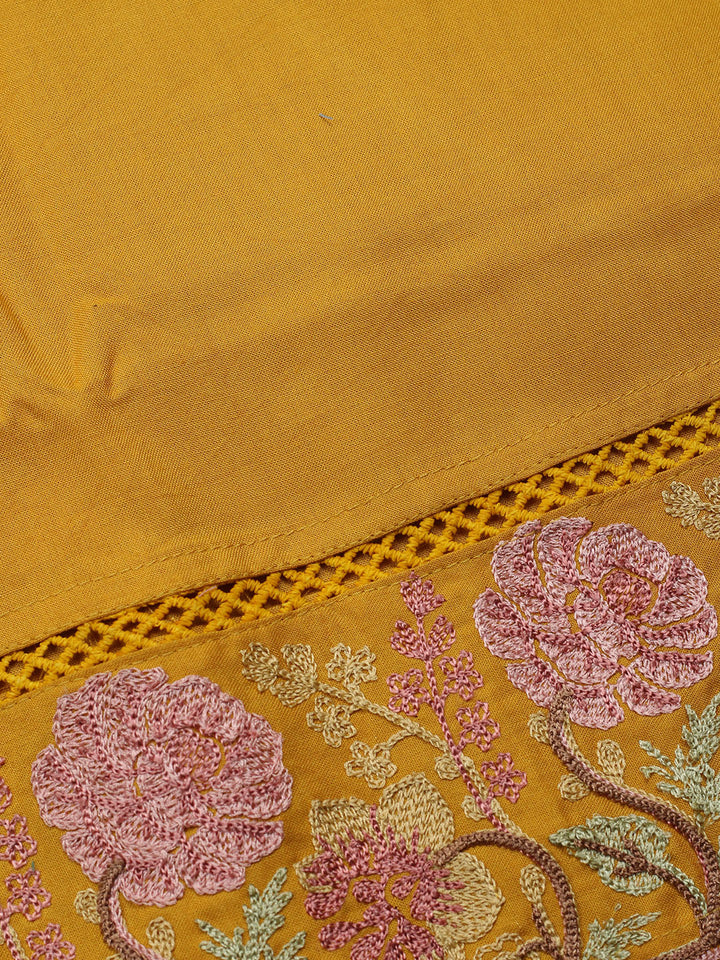 Embroidered Muslin Unstitched Suit With Pant &amp; Dupatta