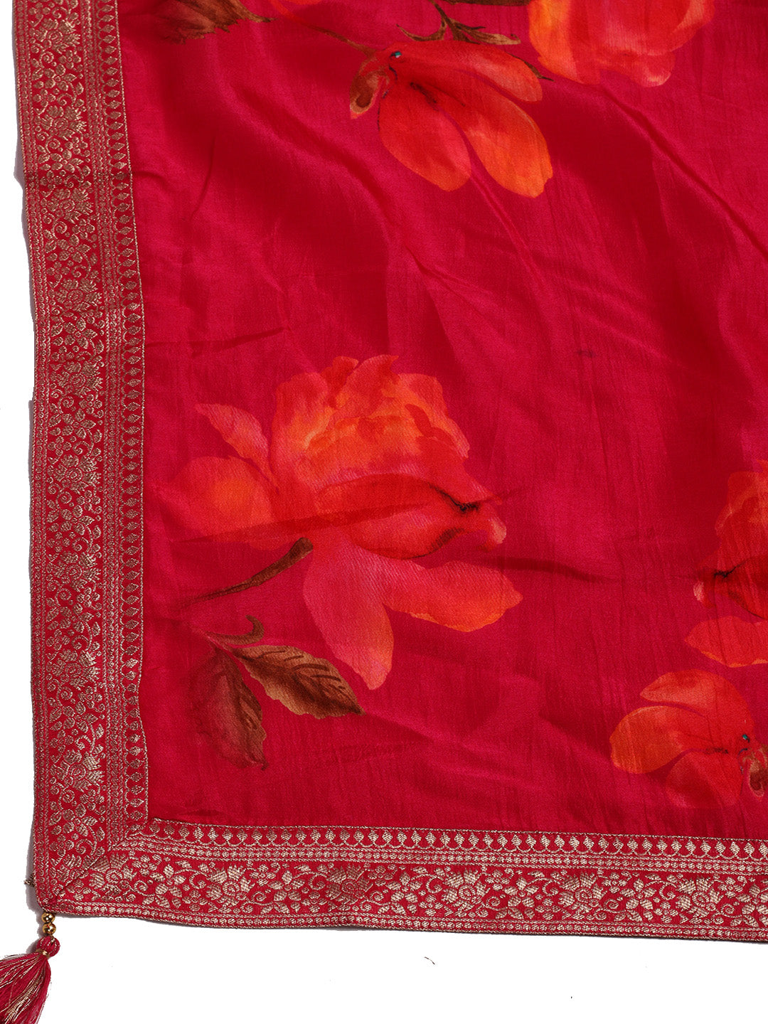 Embroidered Banarasi Kurta With Pant & Dupatta