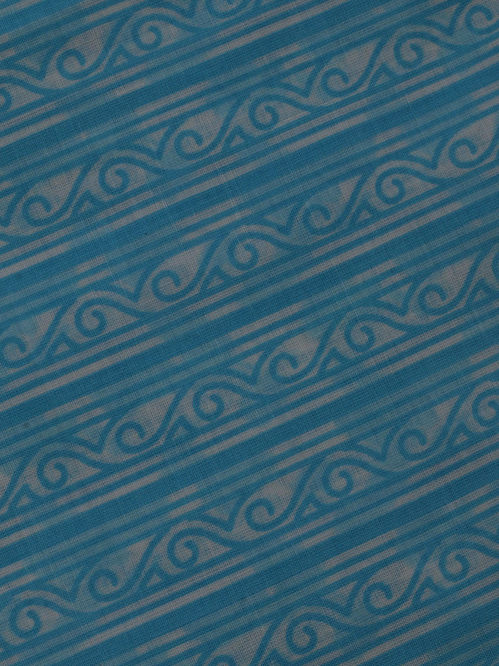 Printed Cotton Blend Unstitched Suit With Dupatta
