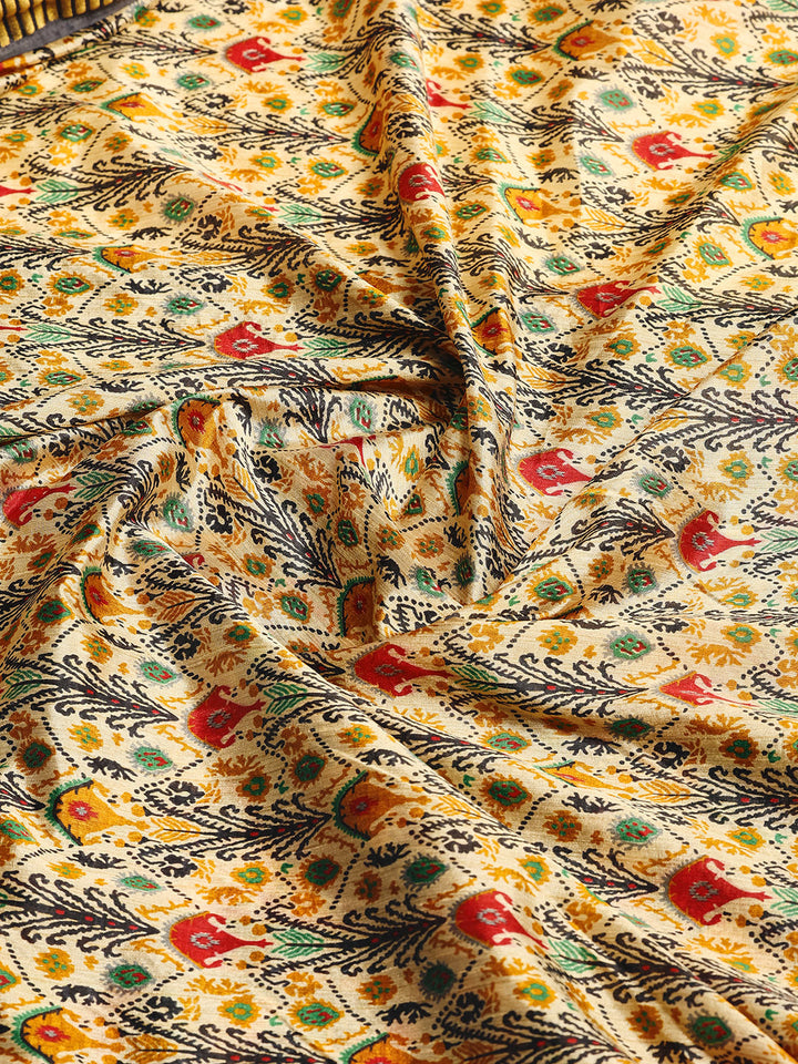 Digital Printed Art Silk Saree