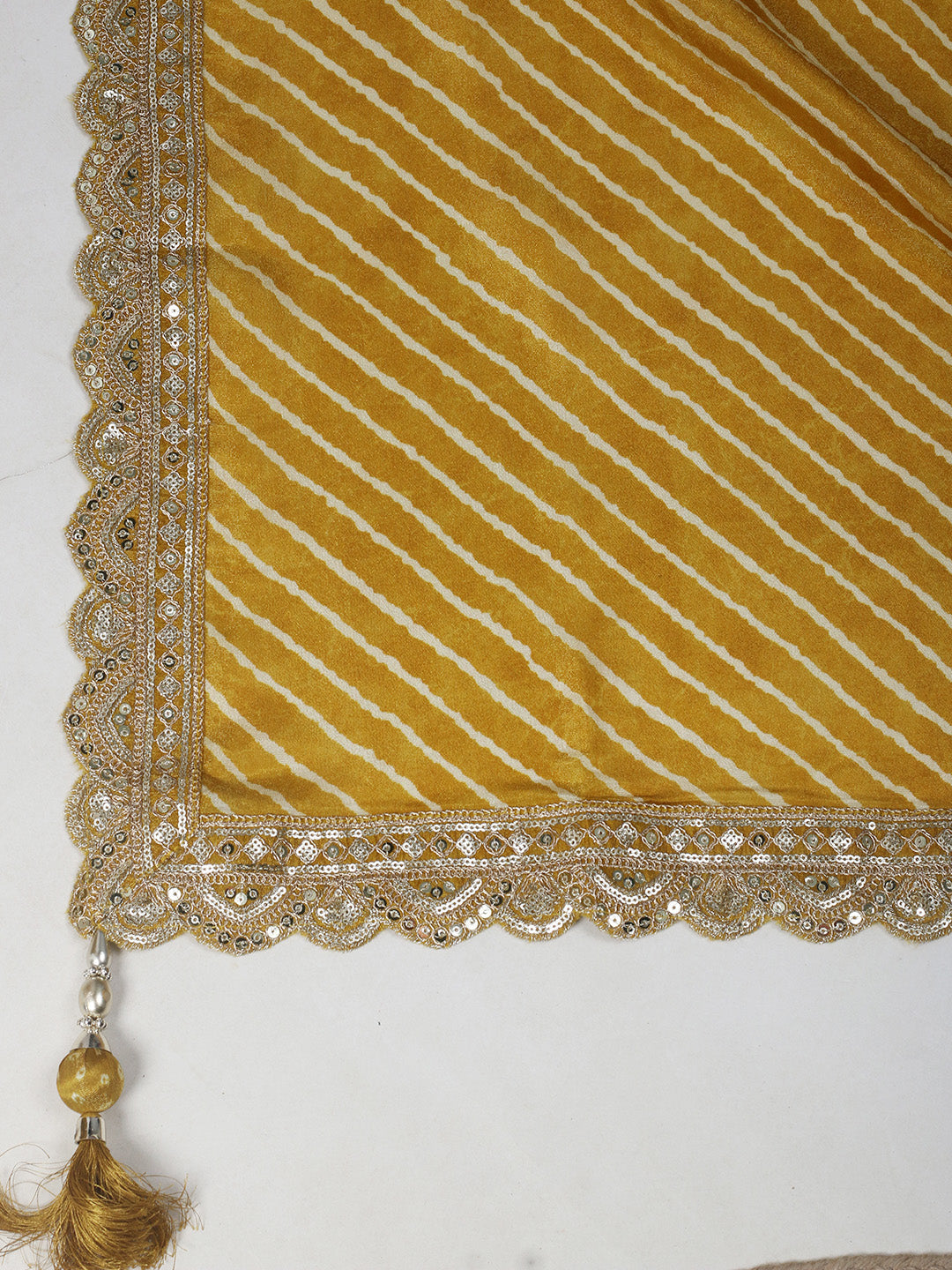 Woven Design Tissue Stitched Kurta With Pant &amp; Dupatta