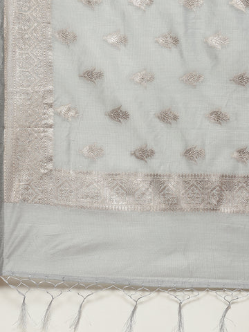 Woven Chanderi Unstitched Suit With Dupatta