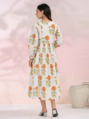 Floral Printed Cotton Dress