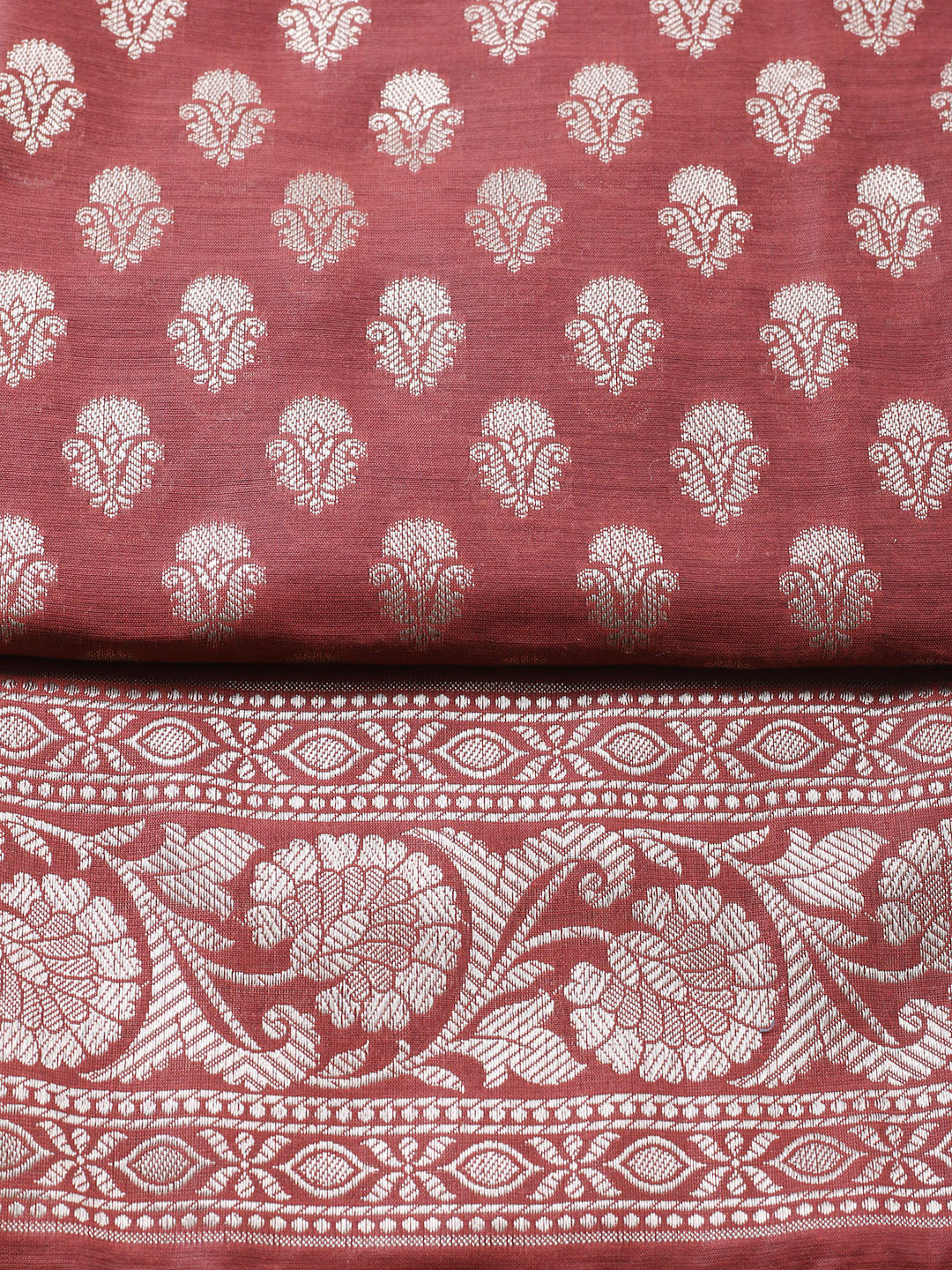 Banarasi Chanderi Unstitched Suit With Pant &amp; Dupatta