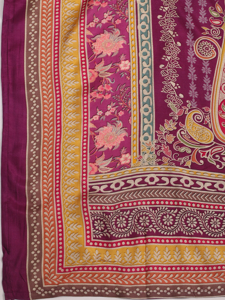 Sequins Embroidery Muslin Kurta With Pants &amp; Dupatta
