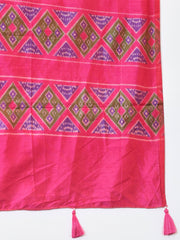Patola Print Cotton Unstitched Suit Piece With Dupatta