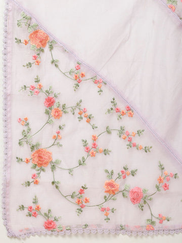 Floral Embroidery Cotton Unstitched Suit Piece With Dupatta