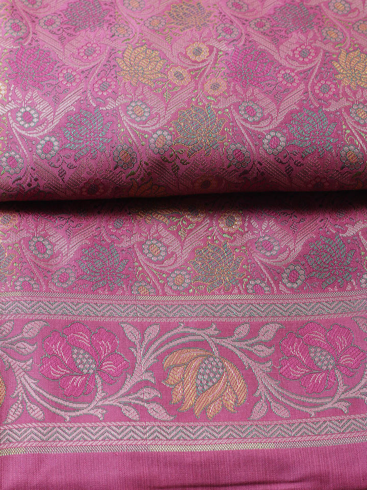 Woven Design Chanderi Unstitched Suit With Pant &amp; Dupatta