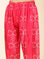 Bandhani Printed Crepe Kurta With Pants