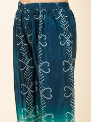 Bandhani Printed Crepe Kurta With Pants