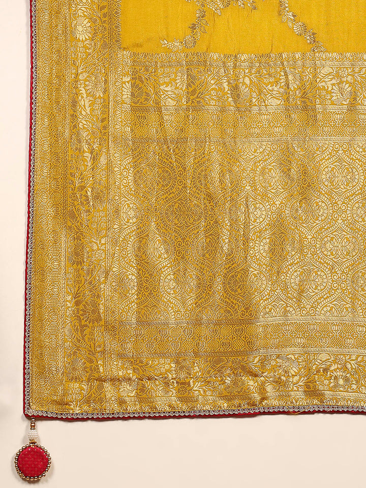 Embroidered Dola Silk Saree