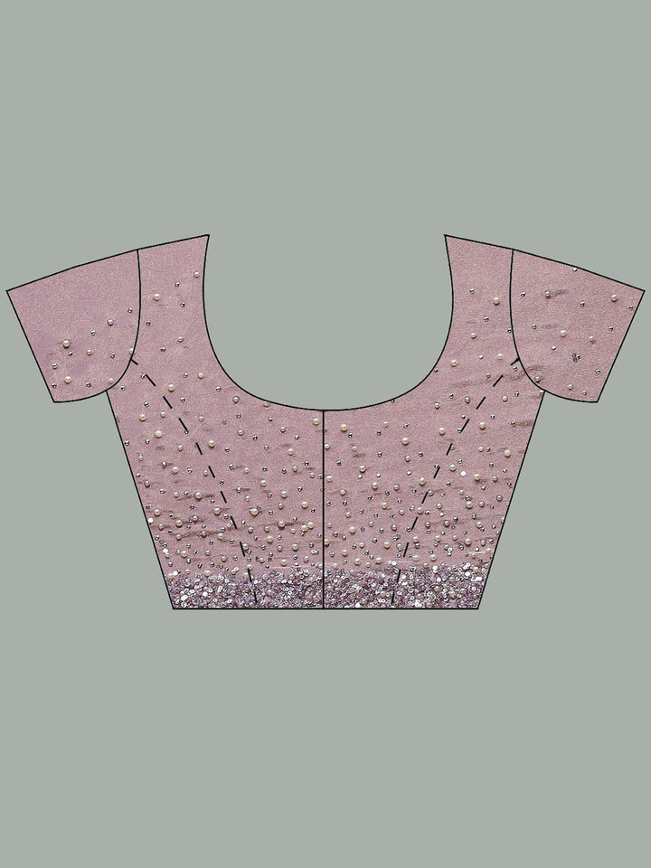 Stone Embroidered Tissue Saree