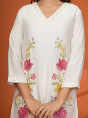 Printed Cotton Blend Kurta With Pants