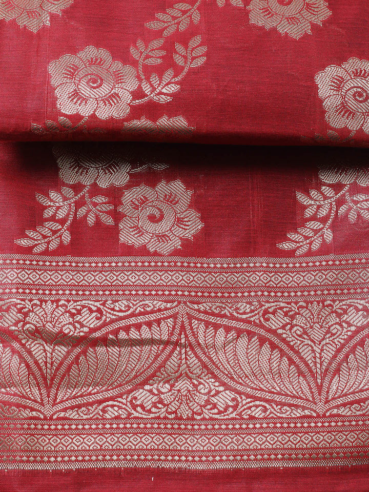 Banarasi Chanderi Unstitched Suit With Pant &amp; Dupatta