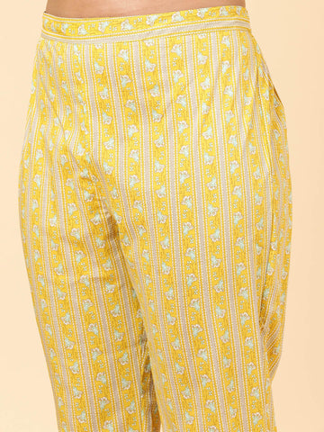 Printed Formal Cotton Kurta With Pants & Dupatta