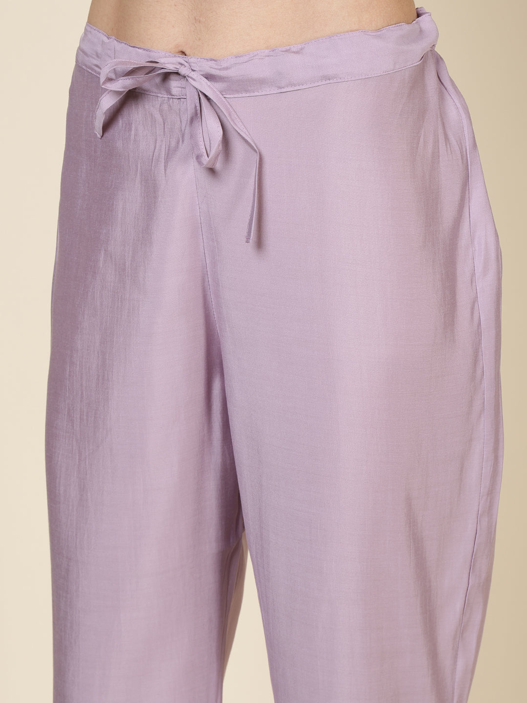 Plain Cotton Blend Kurta With Pants