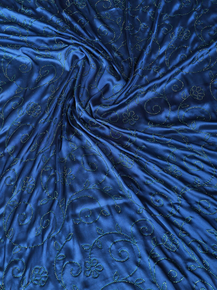 Embroidered Satin Saree