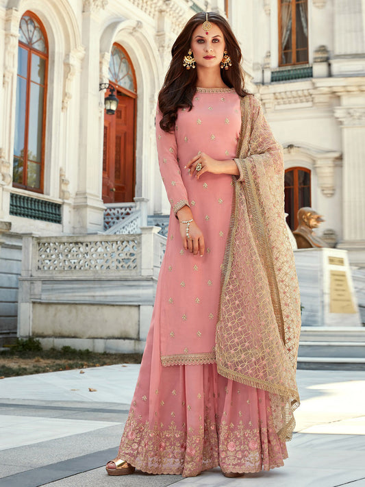 Zari Work Georgette Semi Stitched