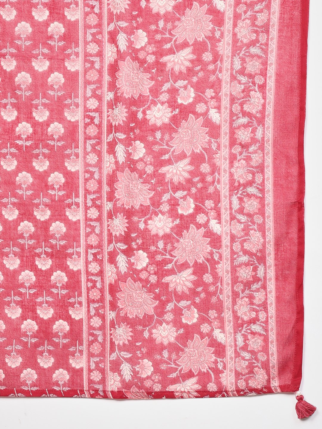 Maroon Cotton Blend Printed Straight Suit Set